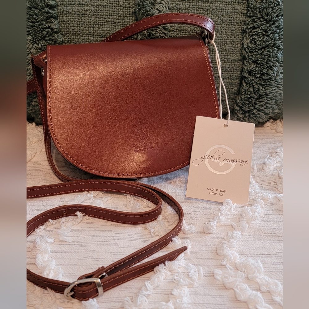 Giulia Massari leather saddle crossbody